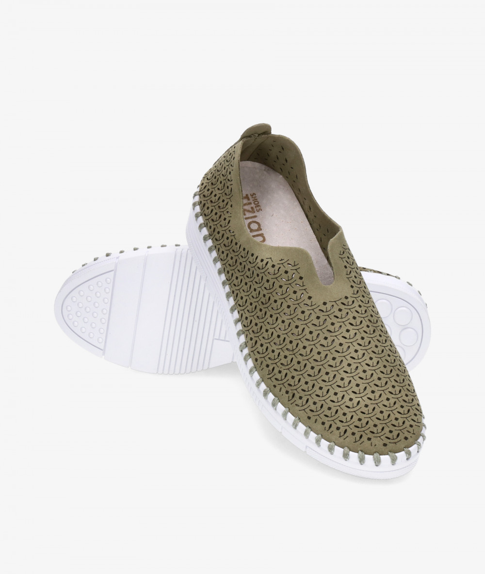 TIZIANA everyday low heels shoes HM-AD-9406 in kaki