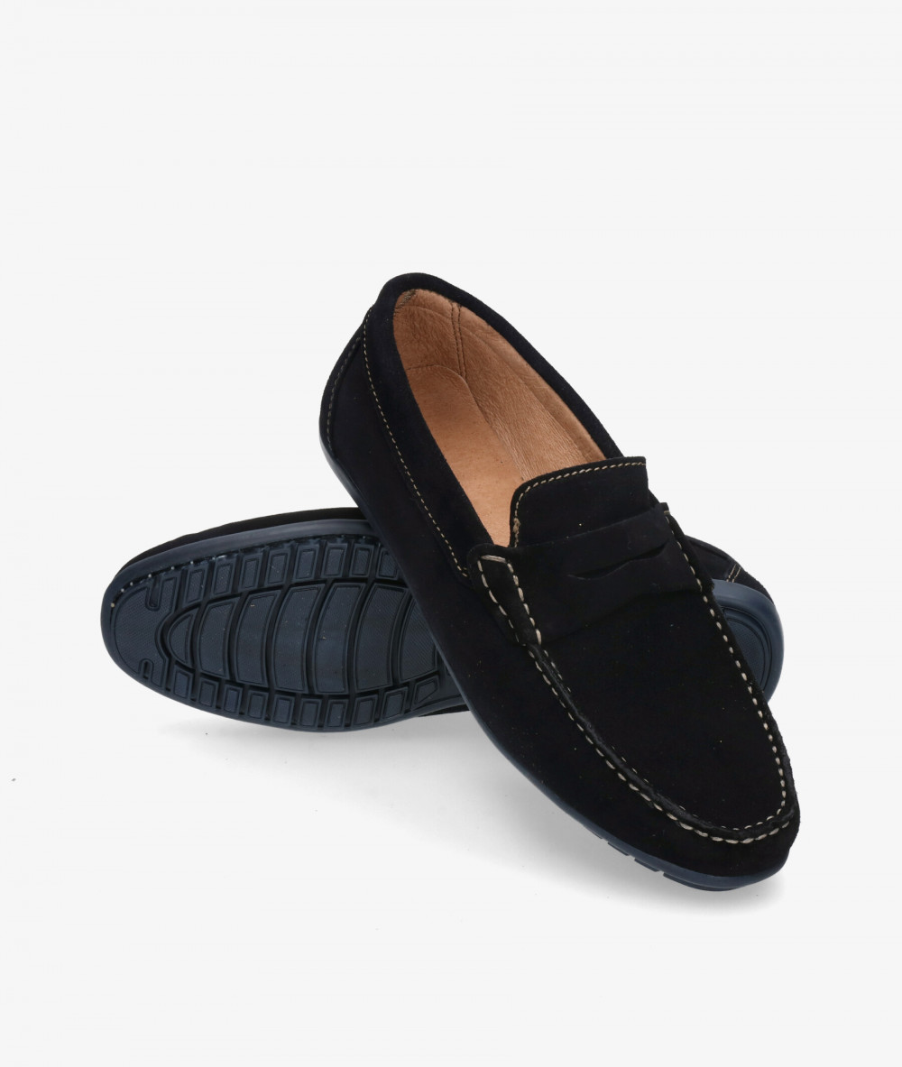 Mocasines pabloochoa.shoes 82223 en serraje azul