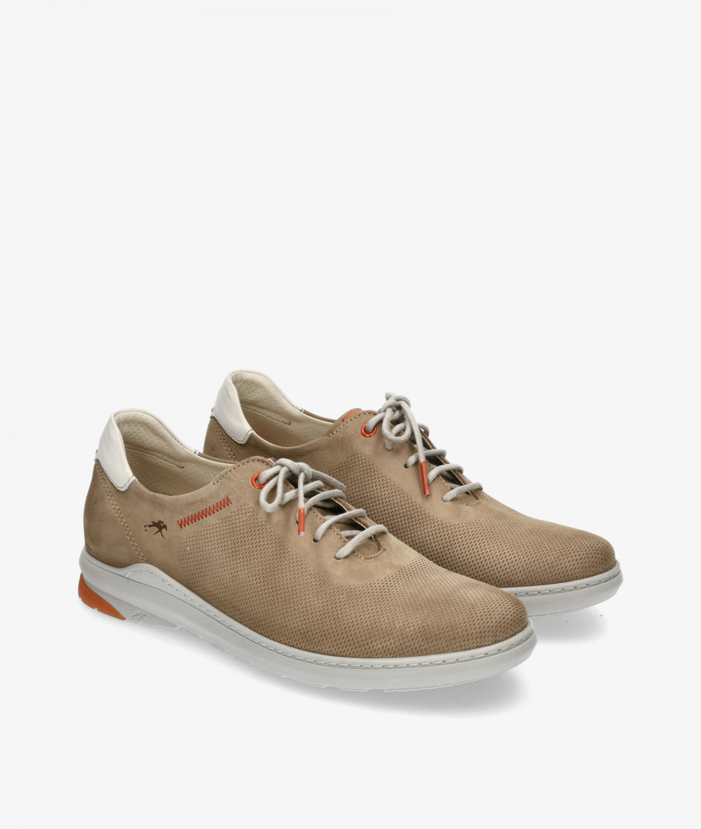 Fluchos Sport rubber sole shoes F1158 in taupe nubuck