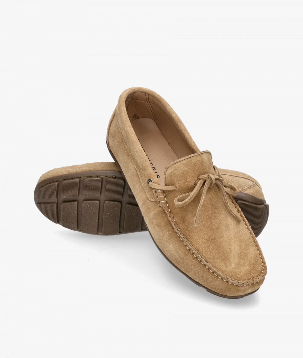 Traveris Loafers 33721 in taupe split suede