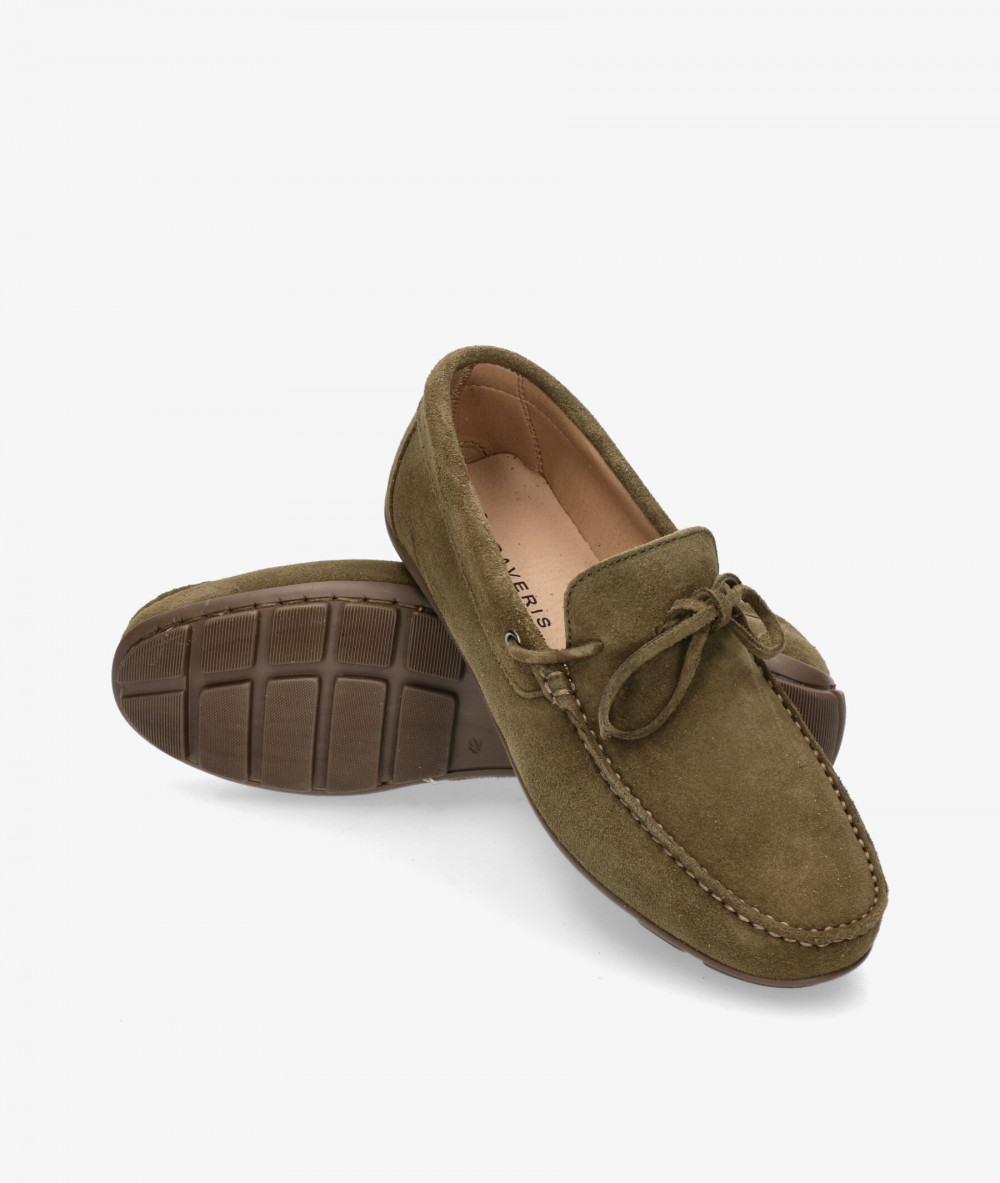 Traveris Loafers 33721 in kaki split suede