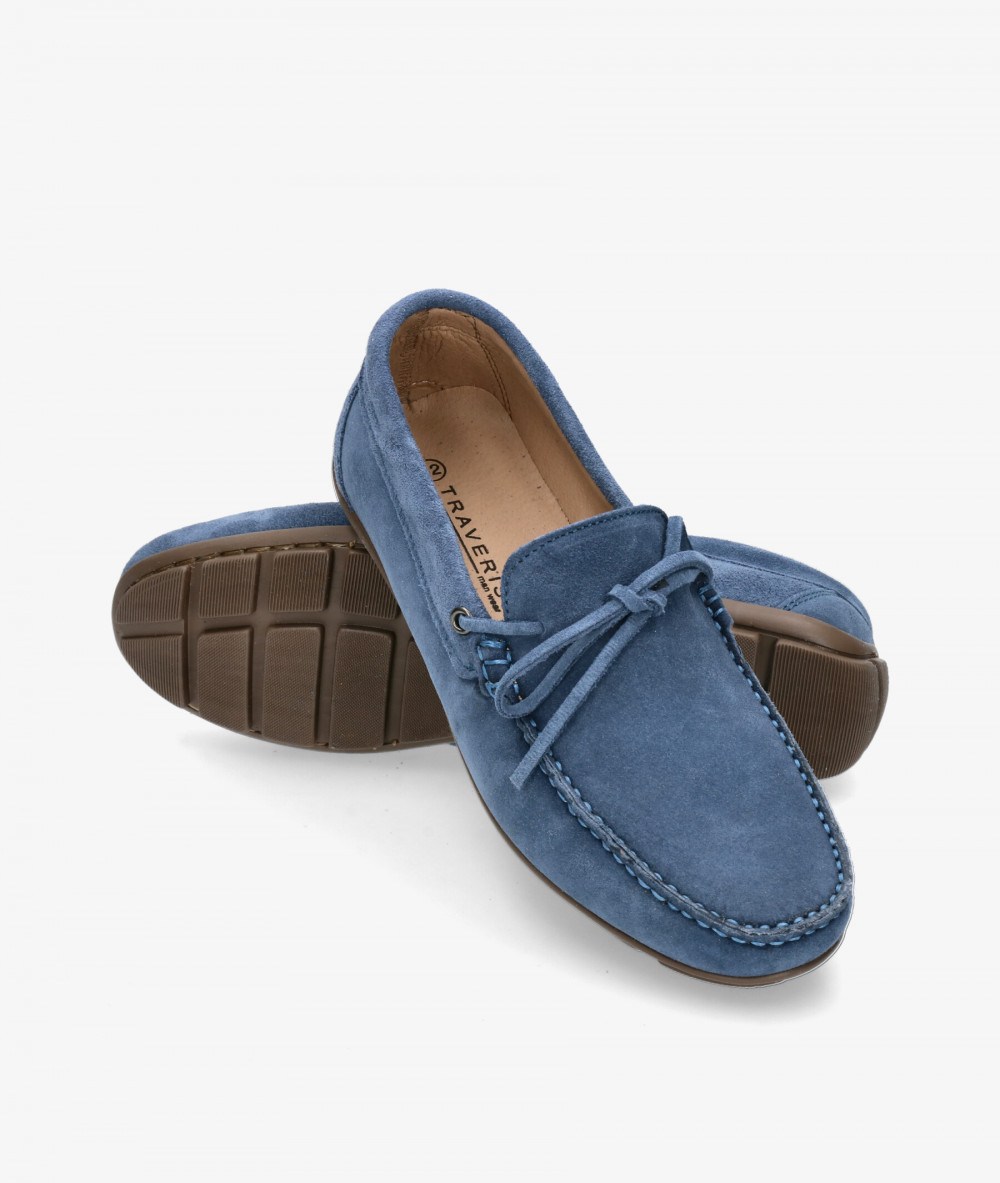 Traveris Loafers 33721 in jeans split suede