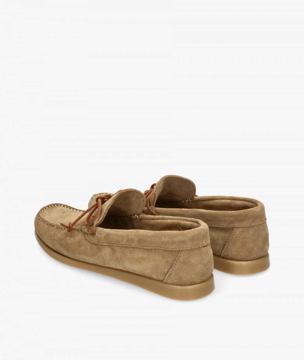 Traveris Sport rubber sole shoes 84384 in taupe split suede