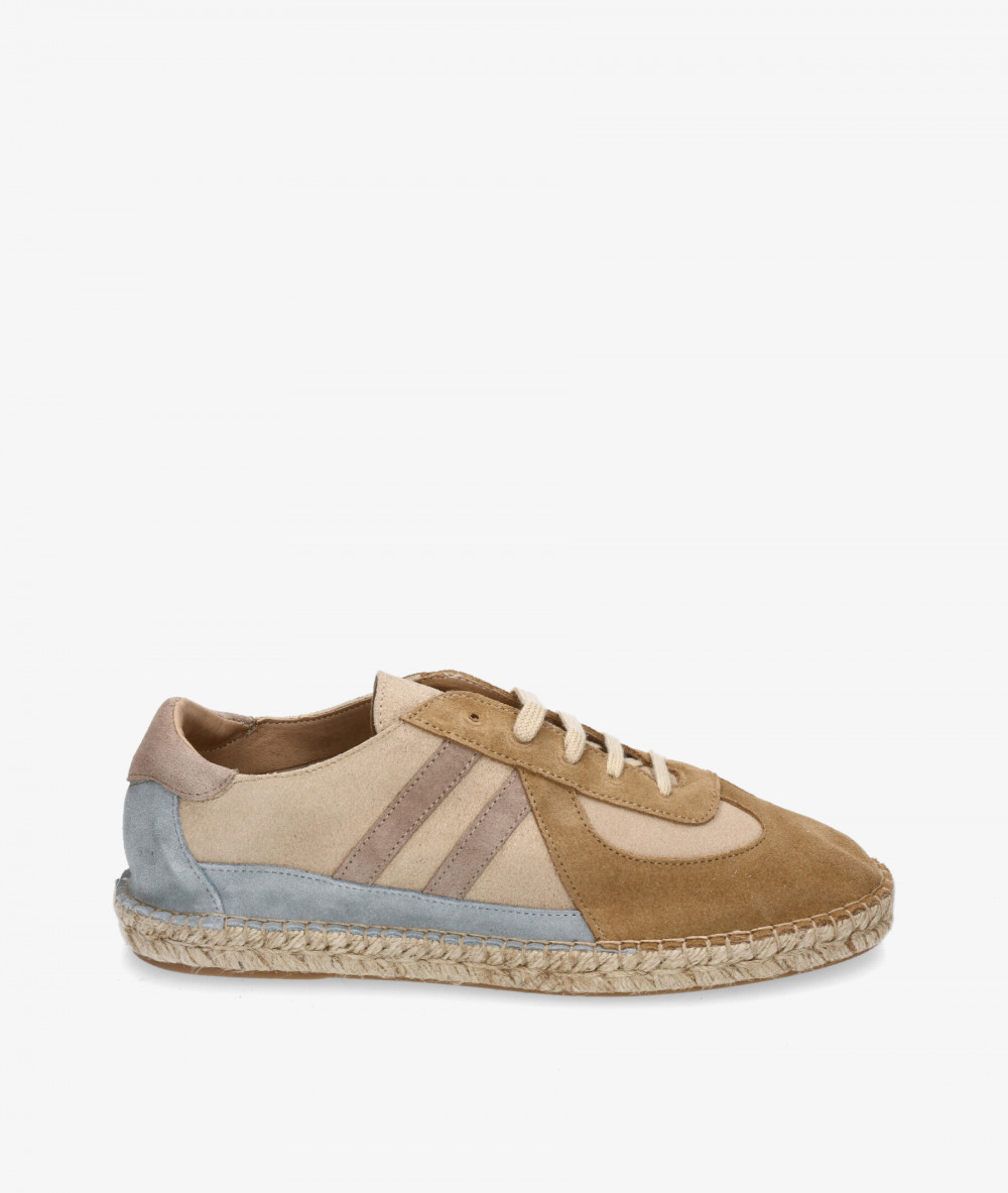 Traveris Espadrille 35430 in taupe split suede