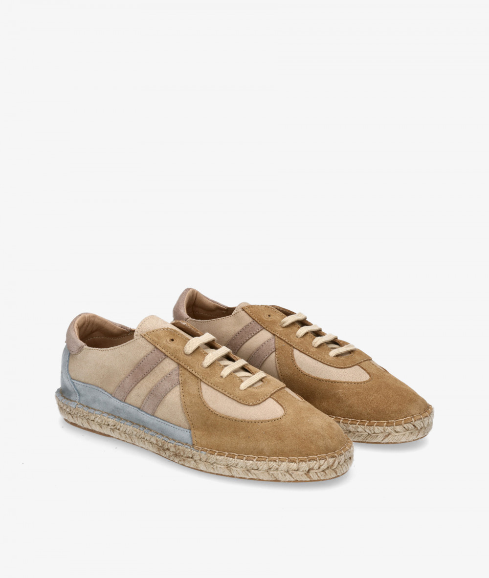 Traveris Espadrille 35430 in taupe split suede