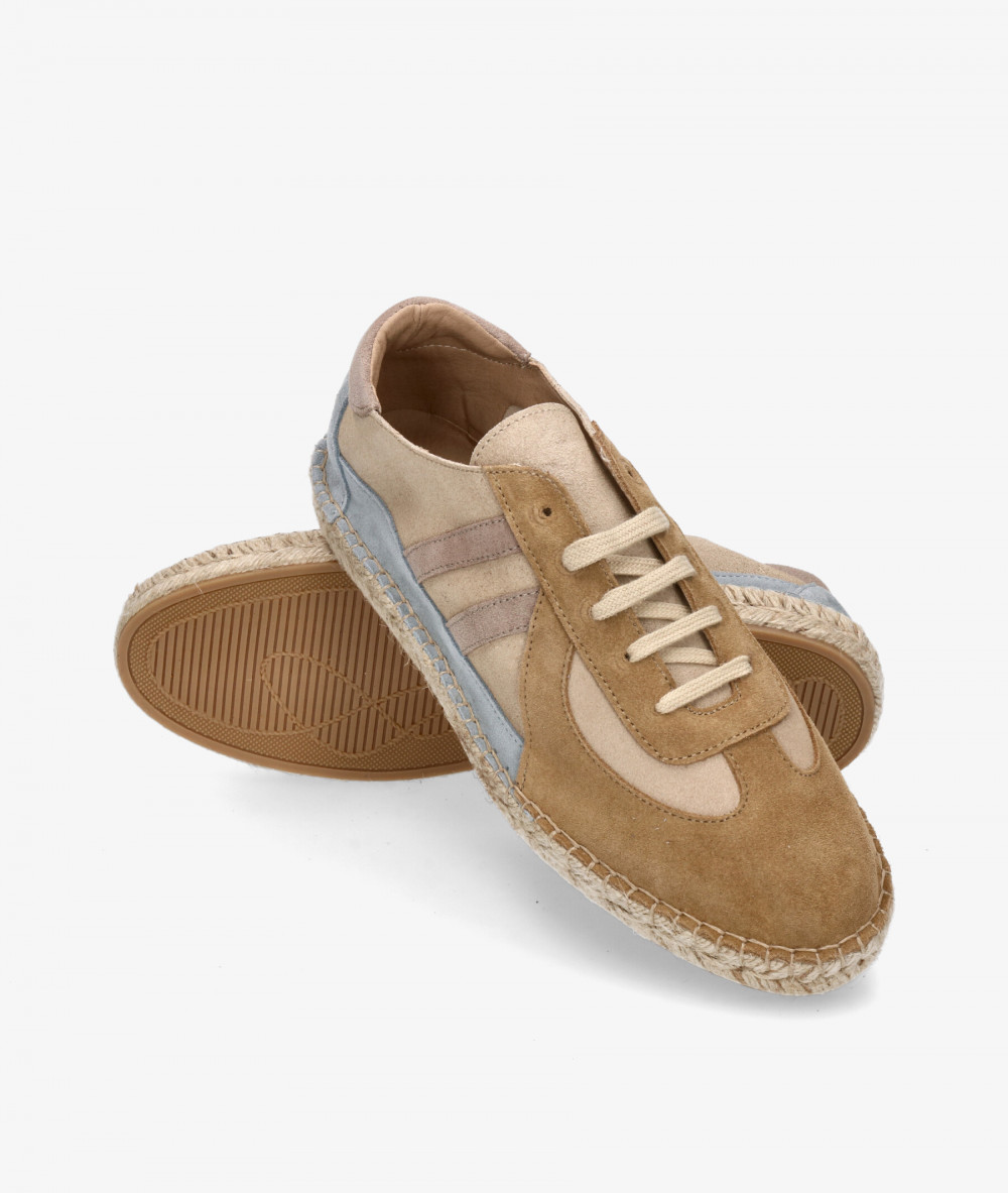 Traveris Espadrille 35430 in taupe split suede