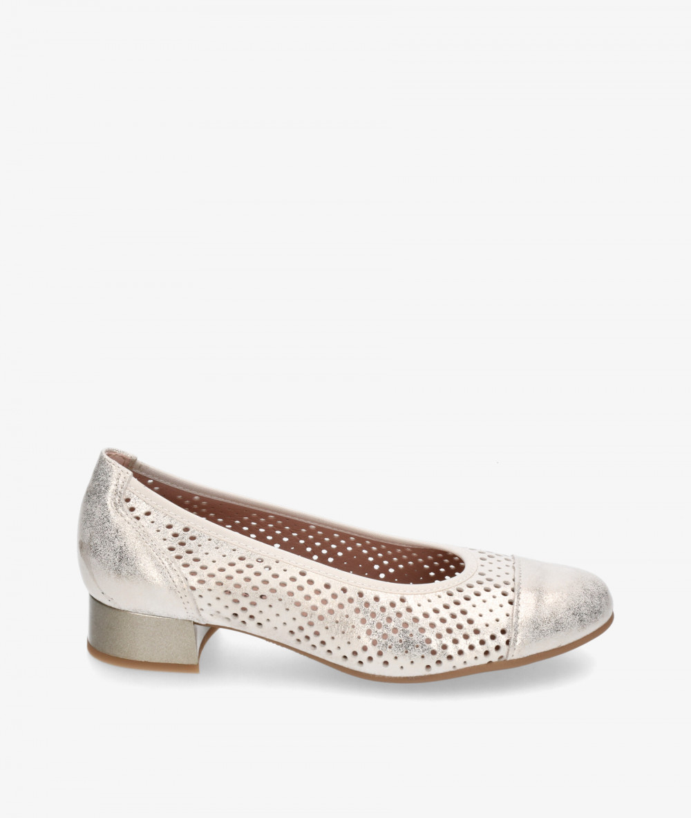 Pitillos Dress low heel shoes 5713 in platinum
