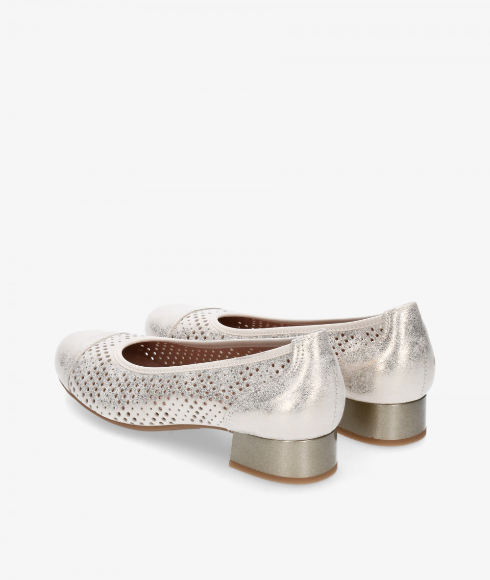 Pitillos Dress low heel shoes 5713 in platinum