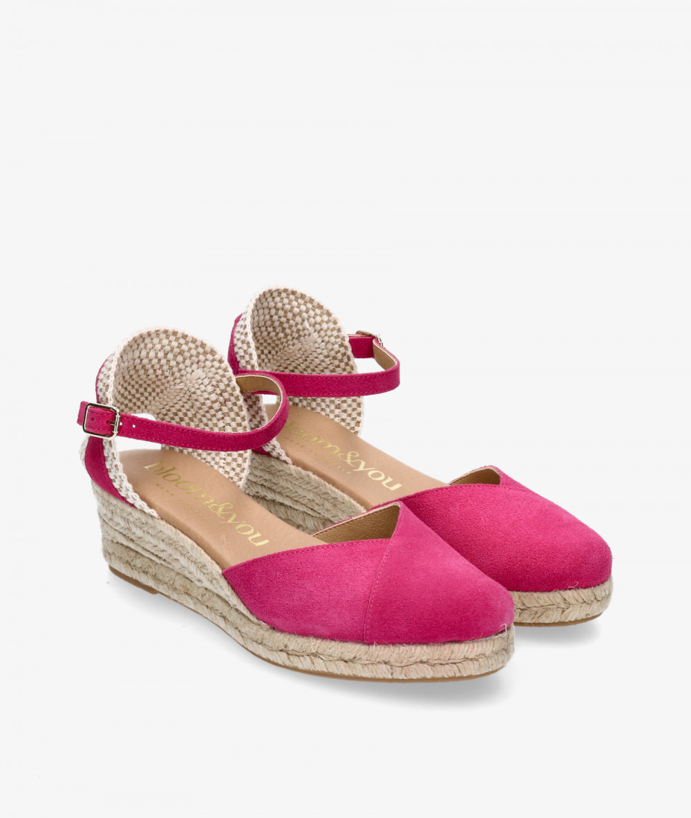 bloom&you Espadrilles  DALIA in fuchsia split suede