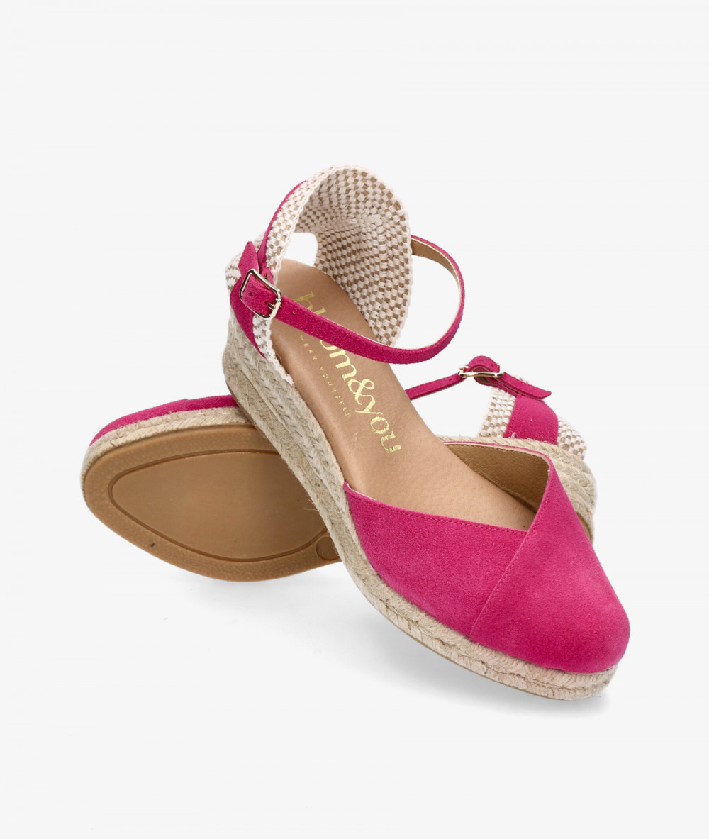bloom&you Espadrilles  DALIA in fuchsia split suede