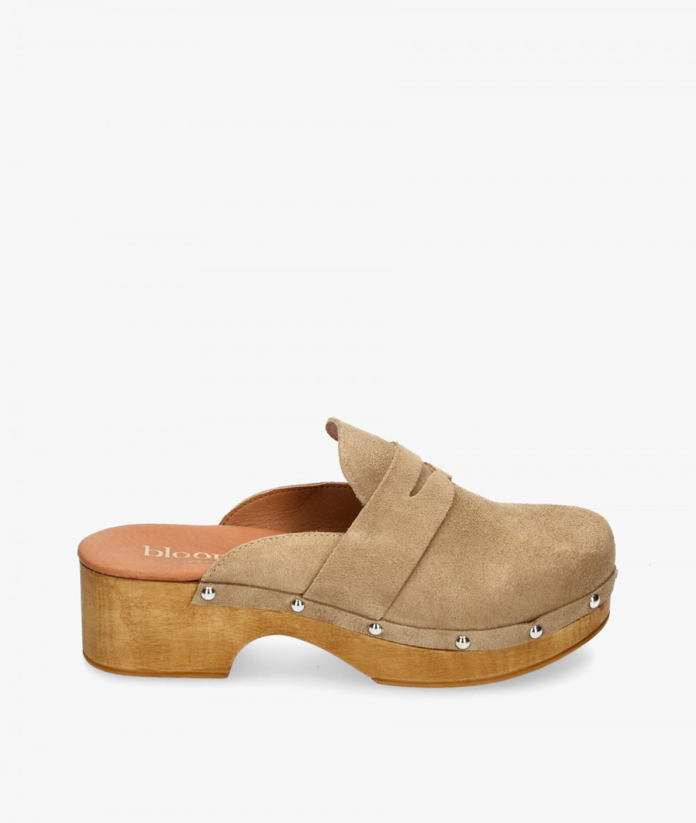 Zuecos bloom&you FRESIA en serraje taupe