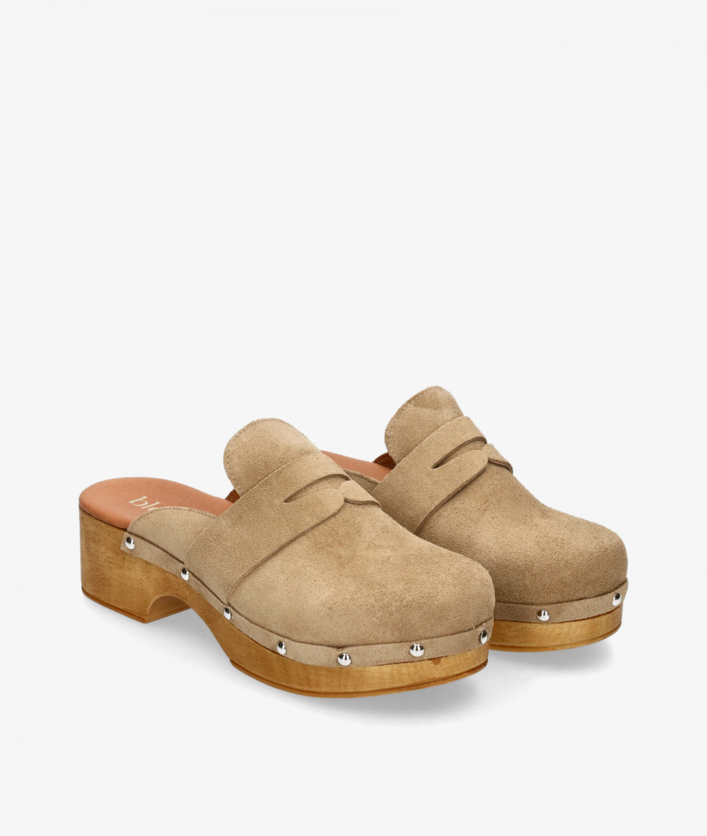 Zuecos bloom&you FRESIA en serraje taupe