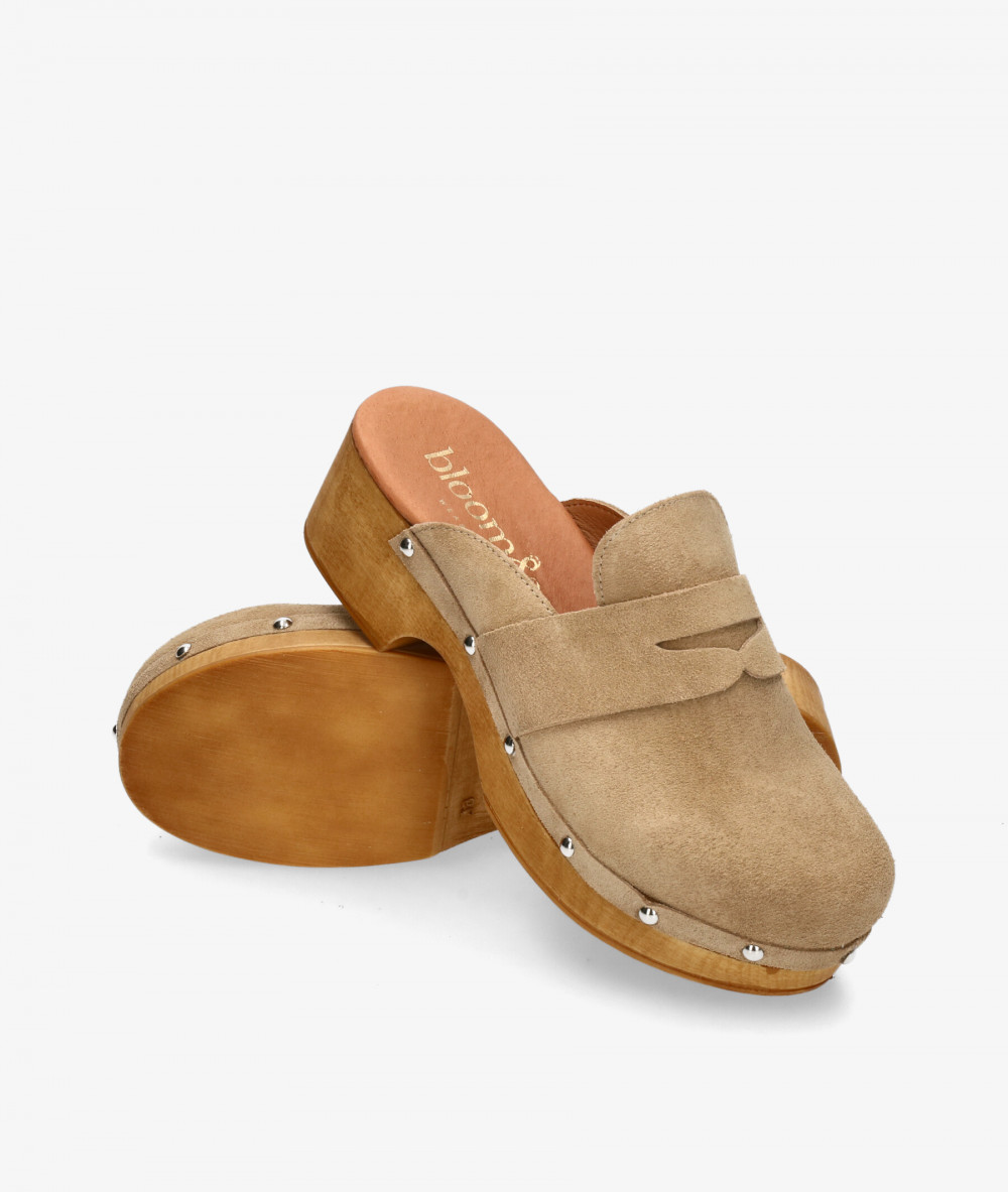 Zuecos bloom&you FRESIA en serraje taupe