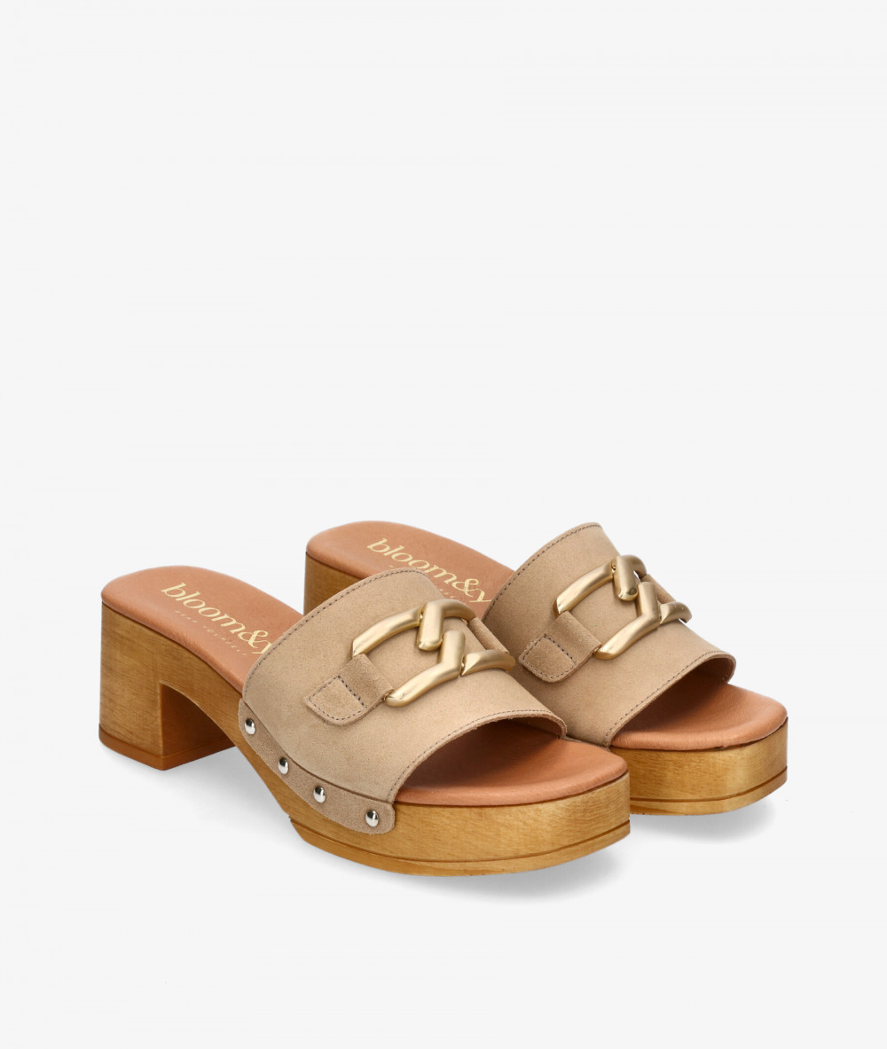 Sandalias bloom&you  CALIX en serraje camel