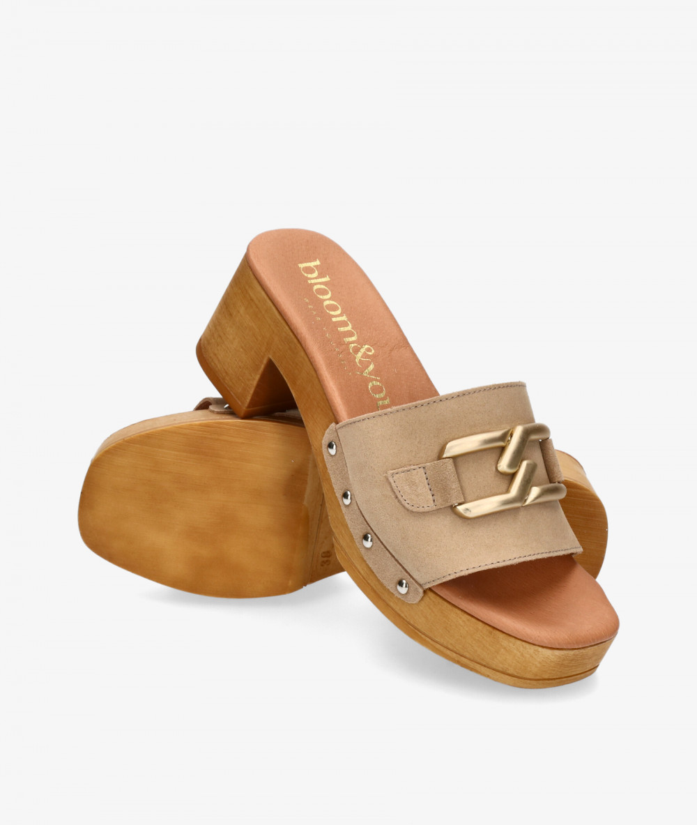 Sandalias bloom&you  CALIX en serraje camel