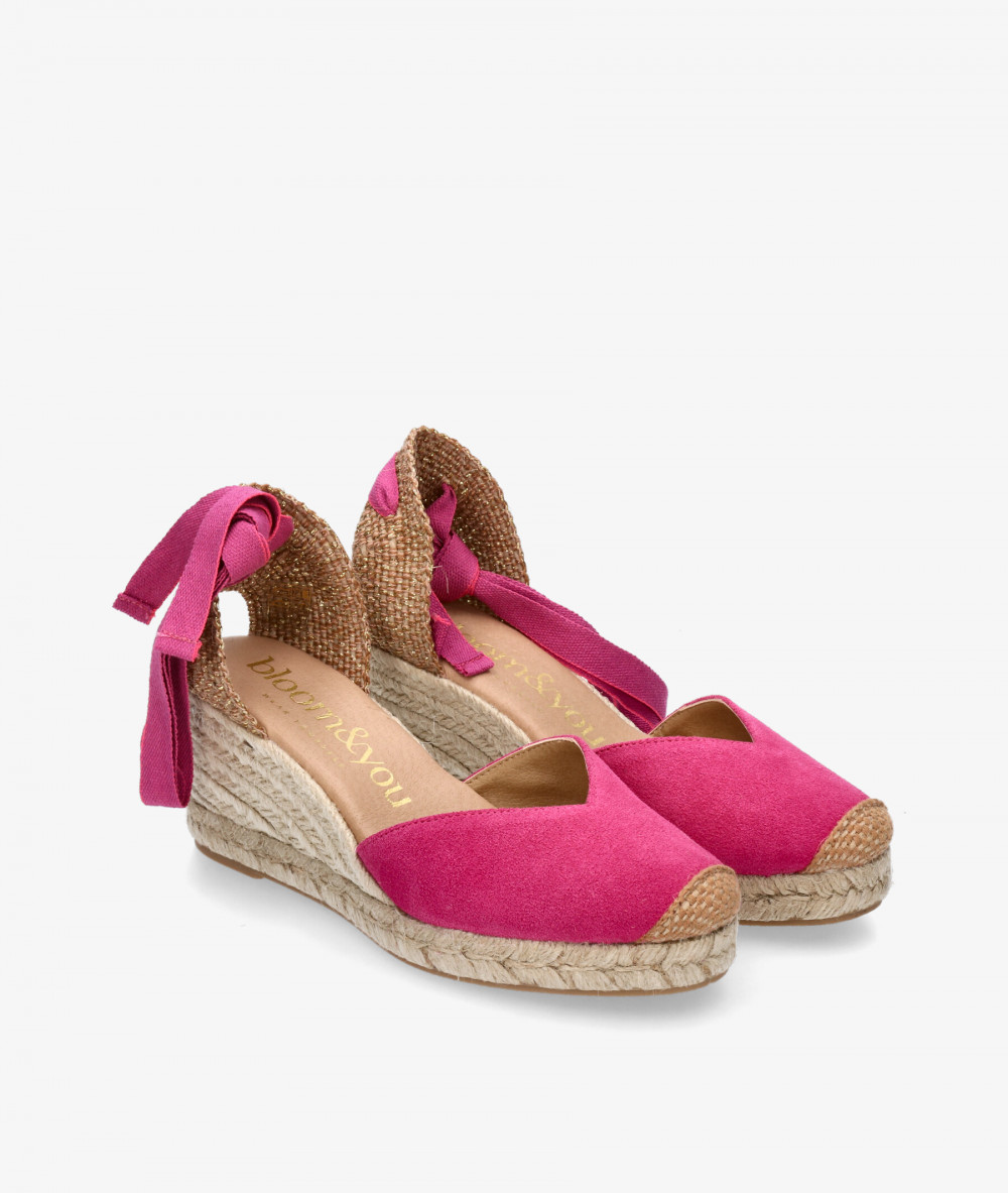 bloom&you Espadrilles  PETUNIA in fuchsia split suede