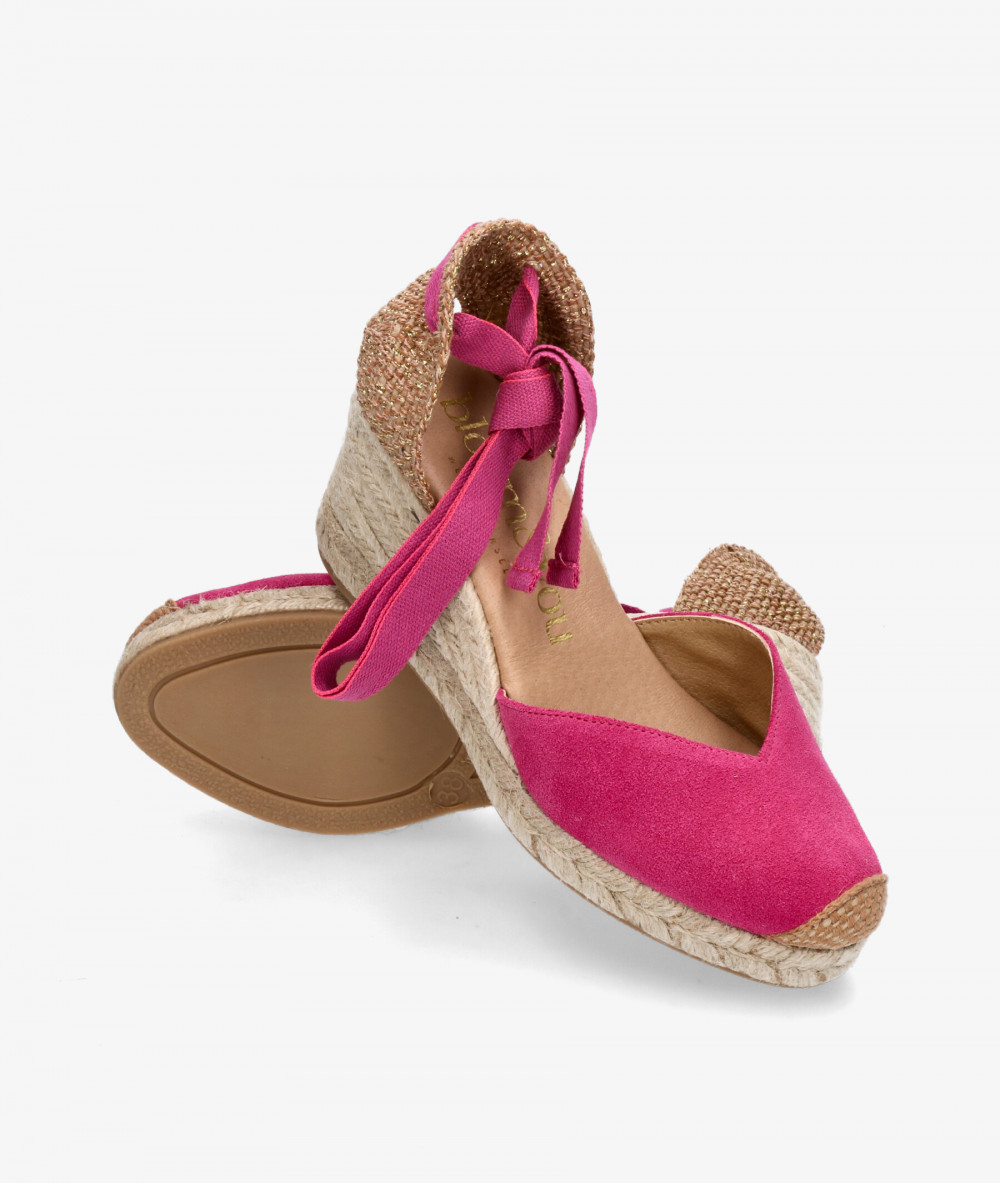 bloom&you Espadrilles  PETUNIA in fuchsia split suede
