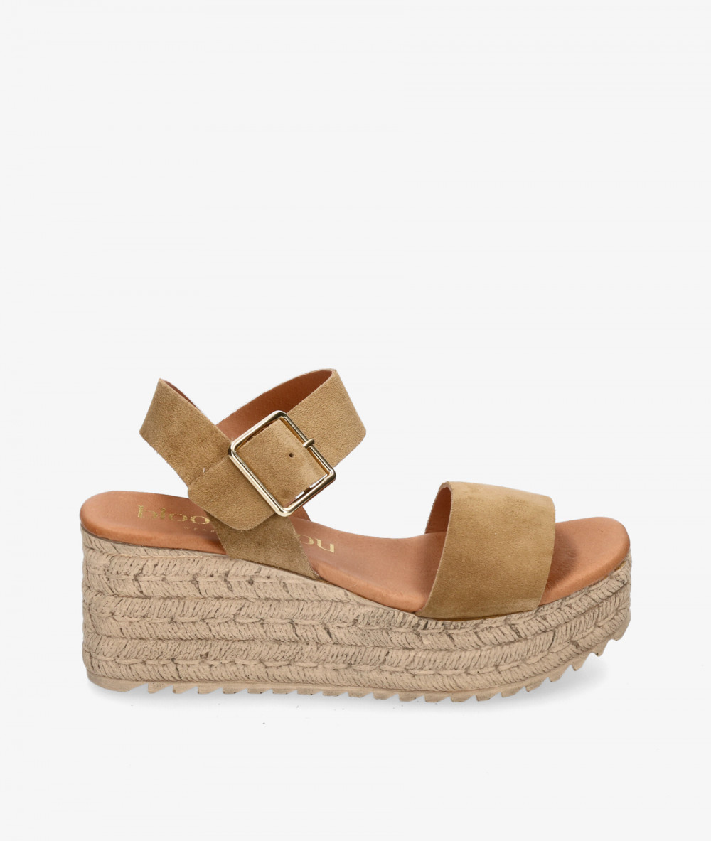 bloom&you Sandals  BLU in camel split suede