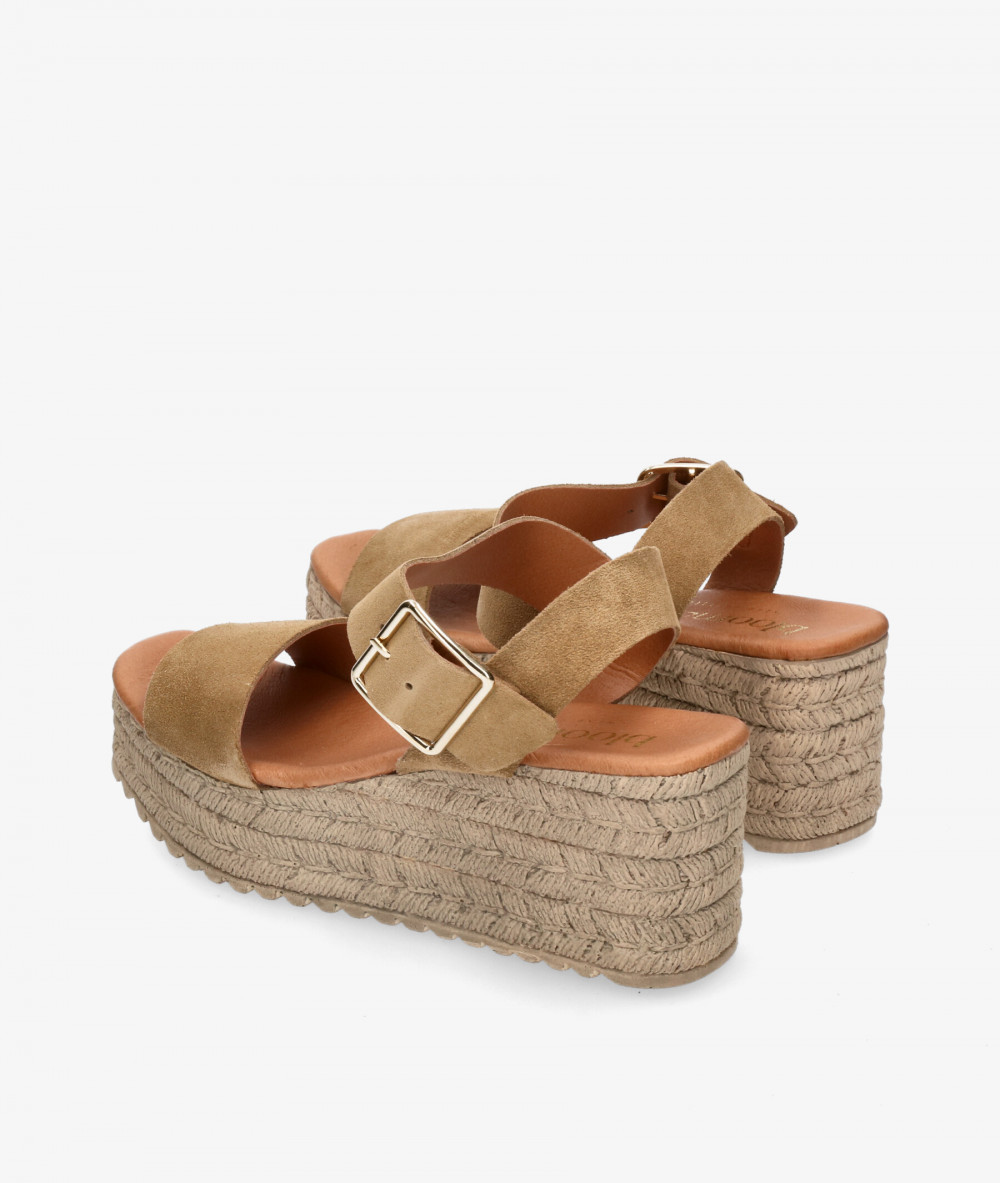 bloom&you Sandals  BLU in camel split suede