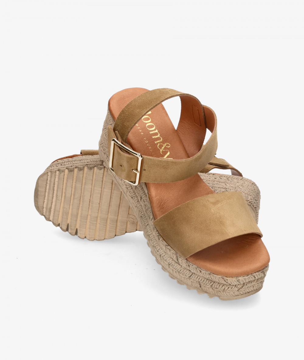 bloom&you Sandals  BLU in camel split suede