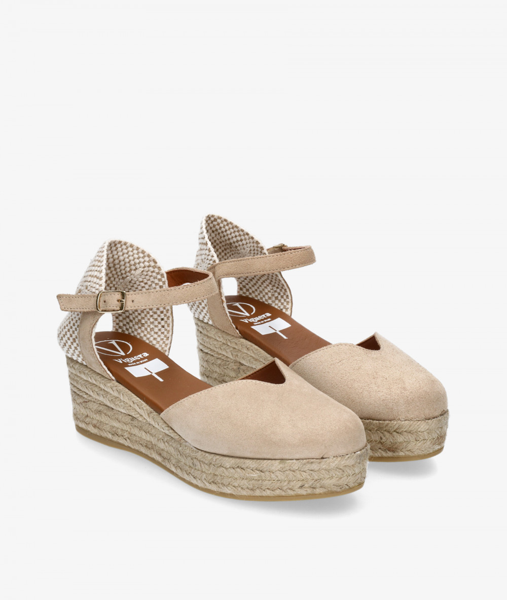 Viguera Espadrilles  2014 in taupe split suede