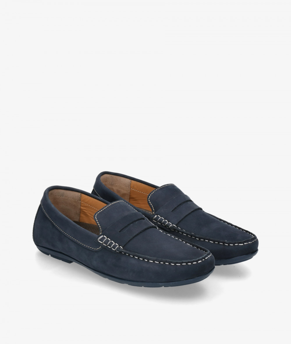 Traveris Loafers BAGUR 6195 in blue nubuck