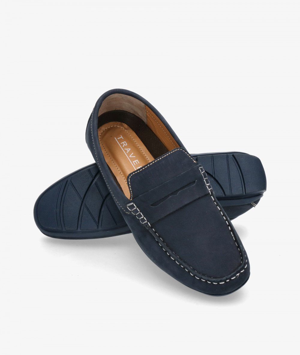 Traveris Loafers BAGUR 6195 in blue nubuck
