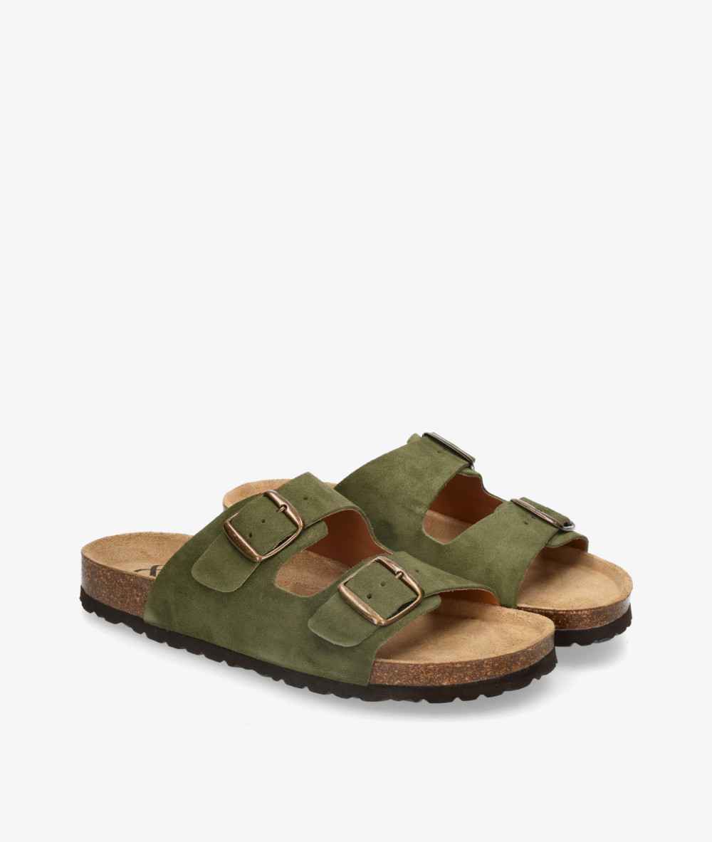 bloom&you Sandals  2 HEBILLAS CABA in kaki split suede