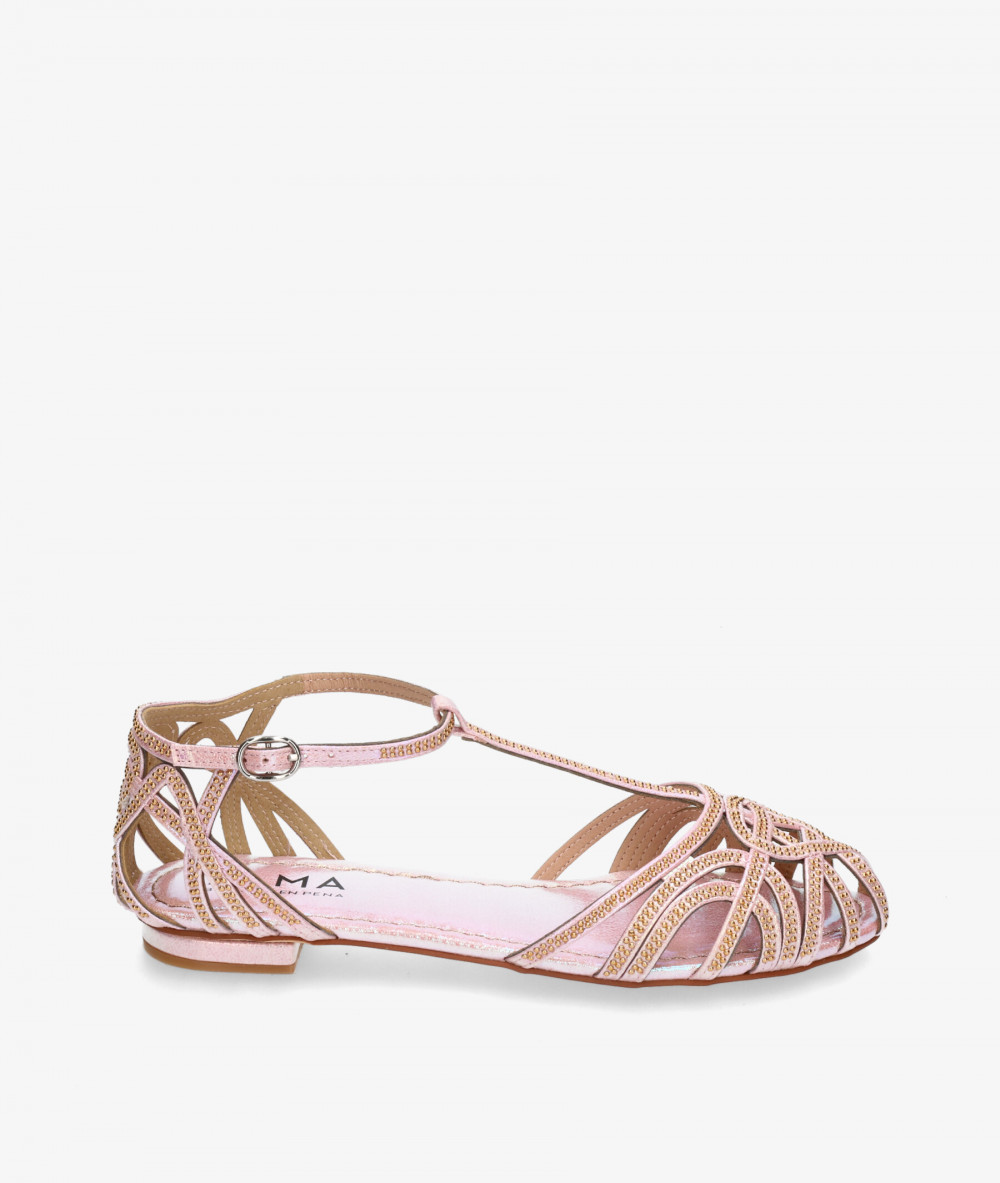 Alma by Alma en Pena Dress low heel shoes 2008 in nuce metallic