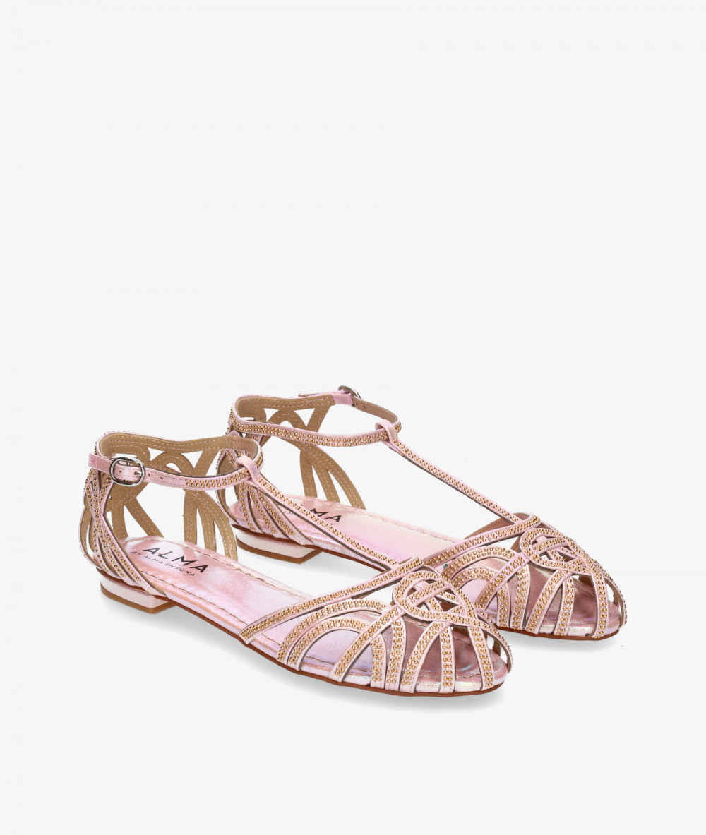 Alma by Alma en Pena Dress low heel shoes 2008 in nuce metallic