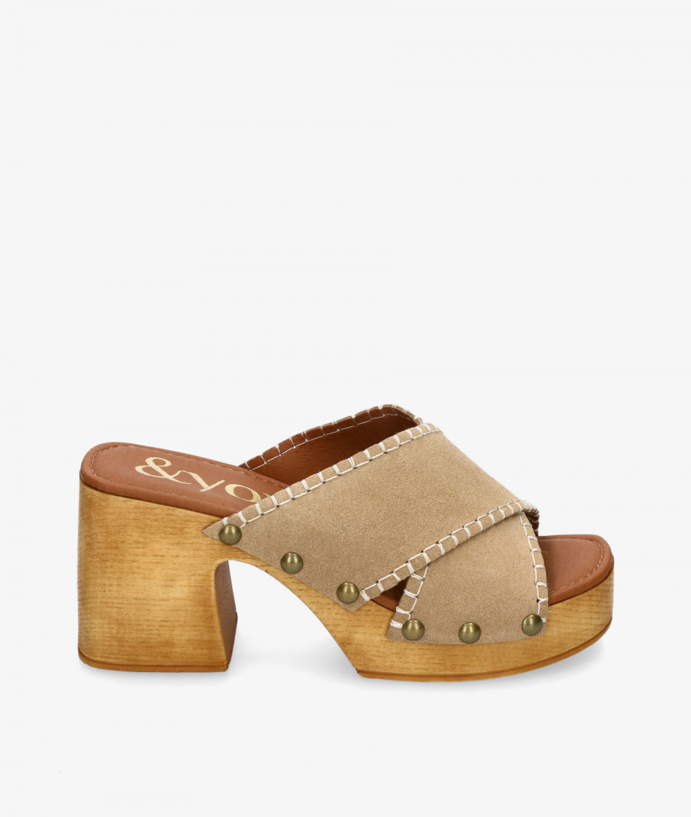 bloom&you Sandals  ADELFA in taupe split suede