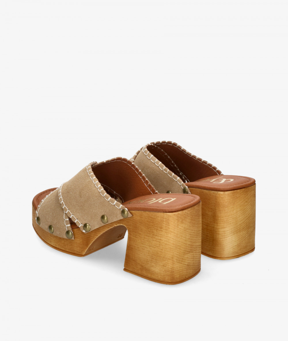 bloom&you Sandals  ADELFA in taupe split suede