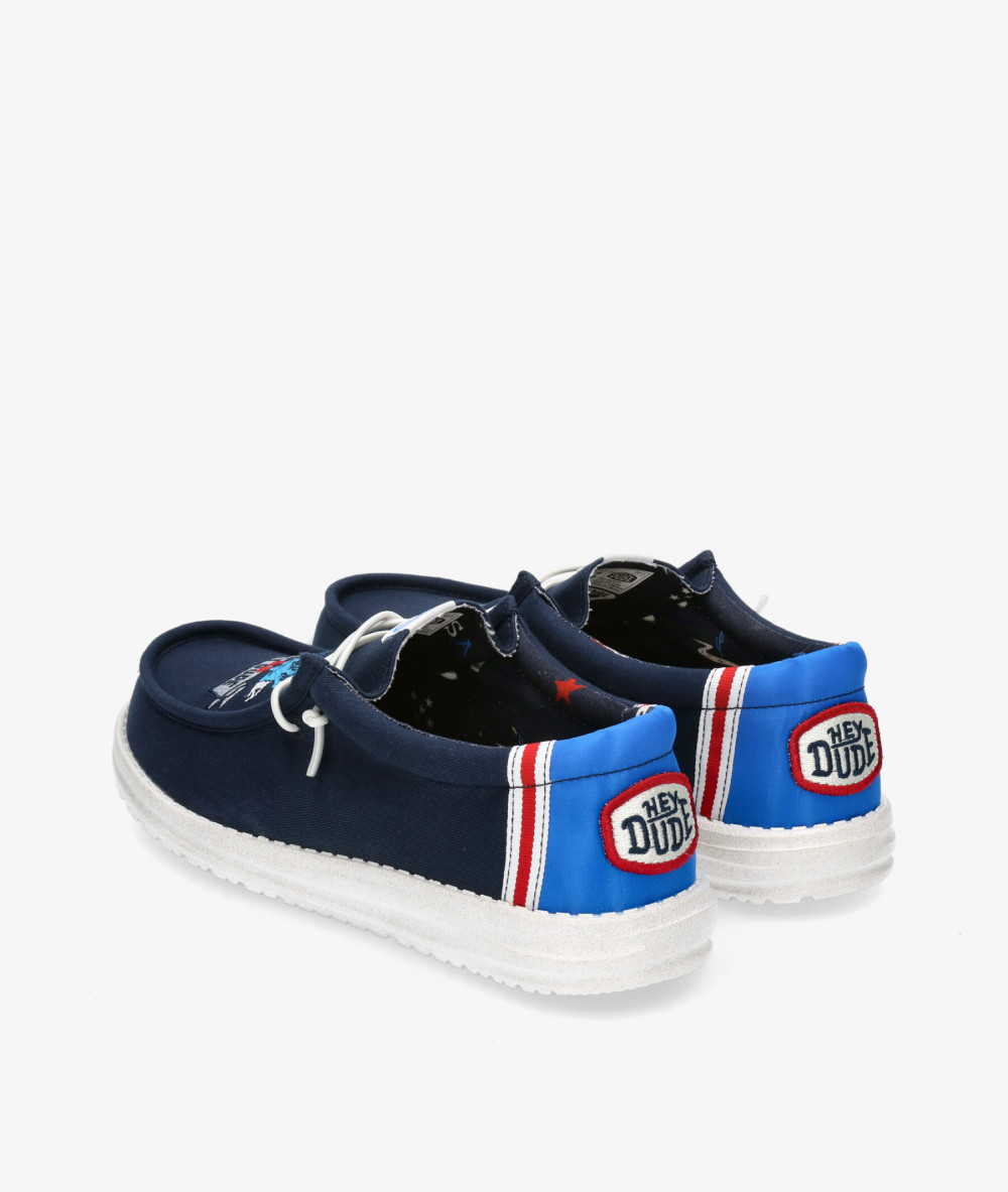 Dude Canvas shoes WALLY STARS N SKULLS JACKET in navy blue