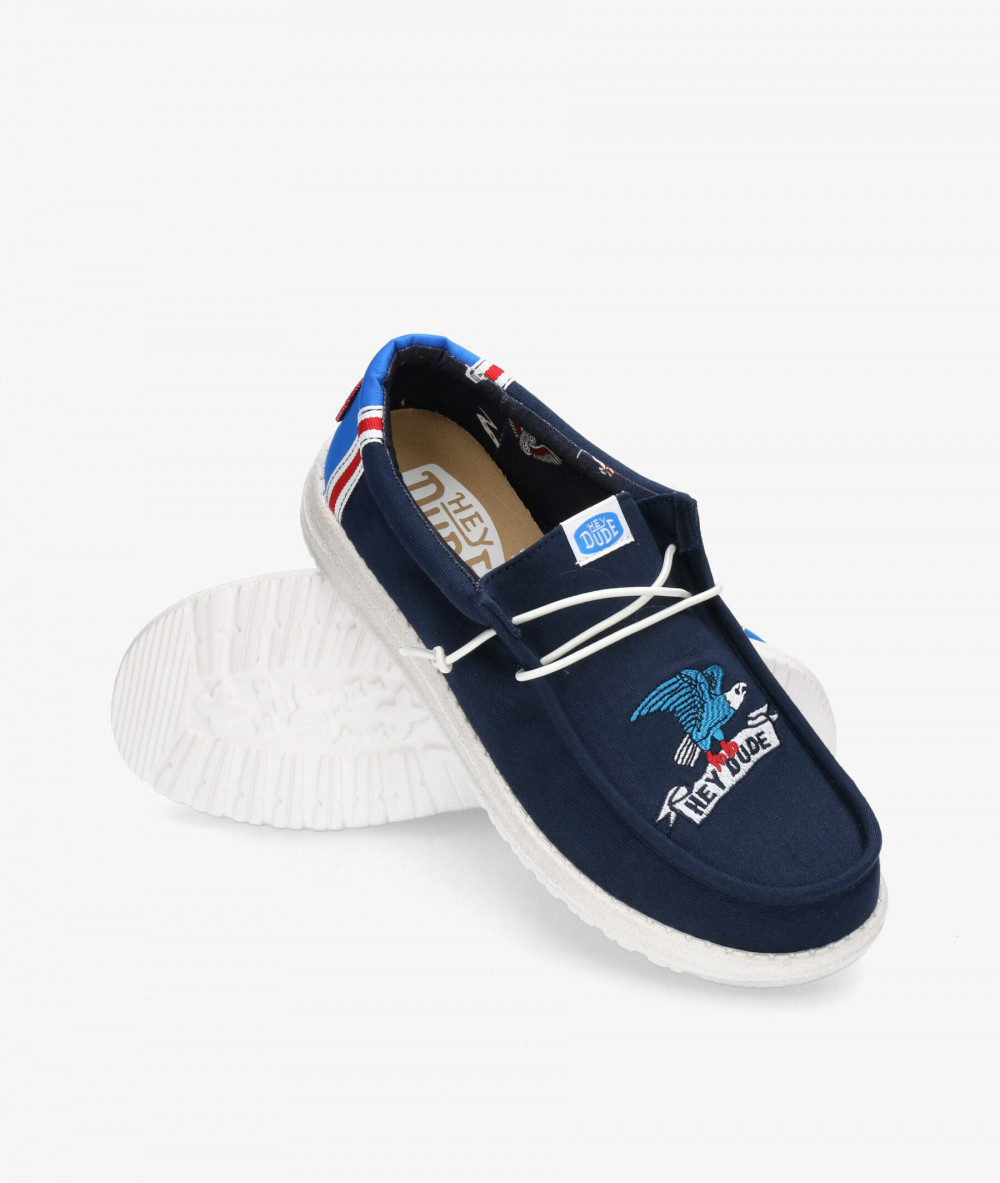 Dude Canvas shoes WALLY STARS N SKULLS JACKET in navy blue