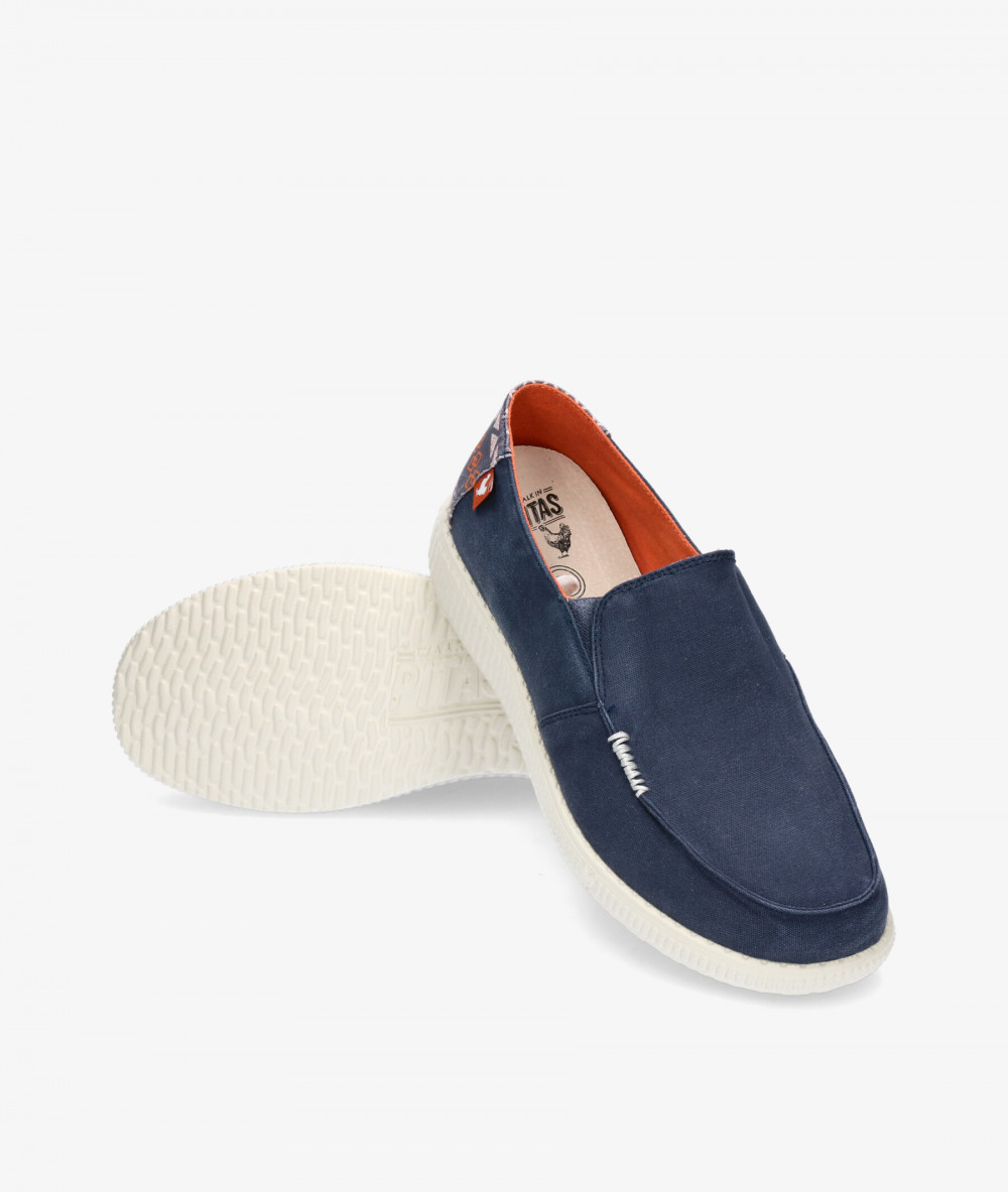 Walk in Pitas Canvas shoes WP150 INTI in navy blue
