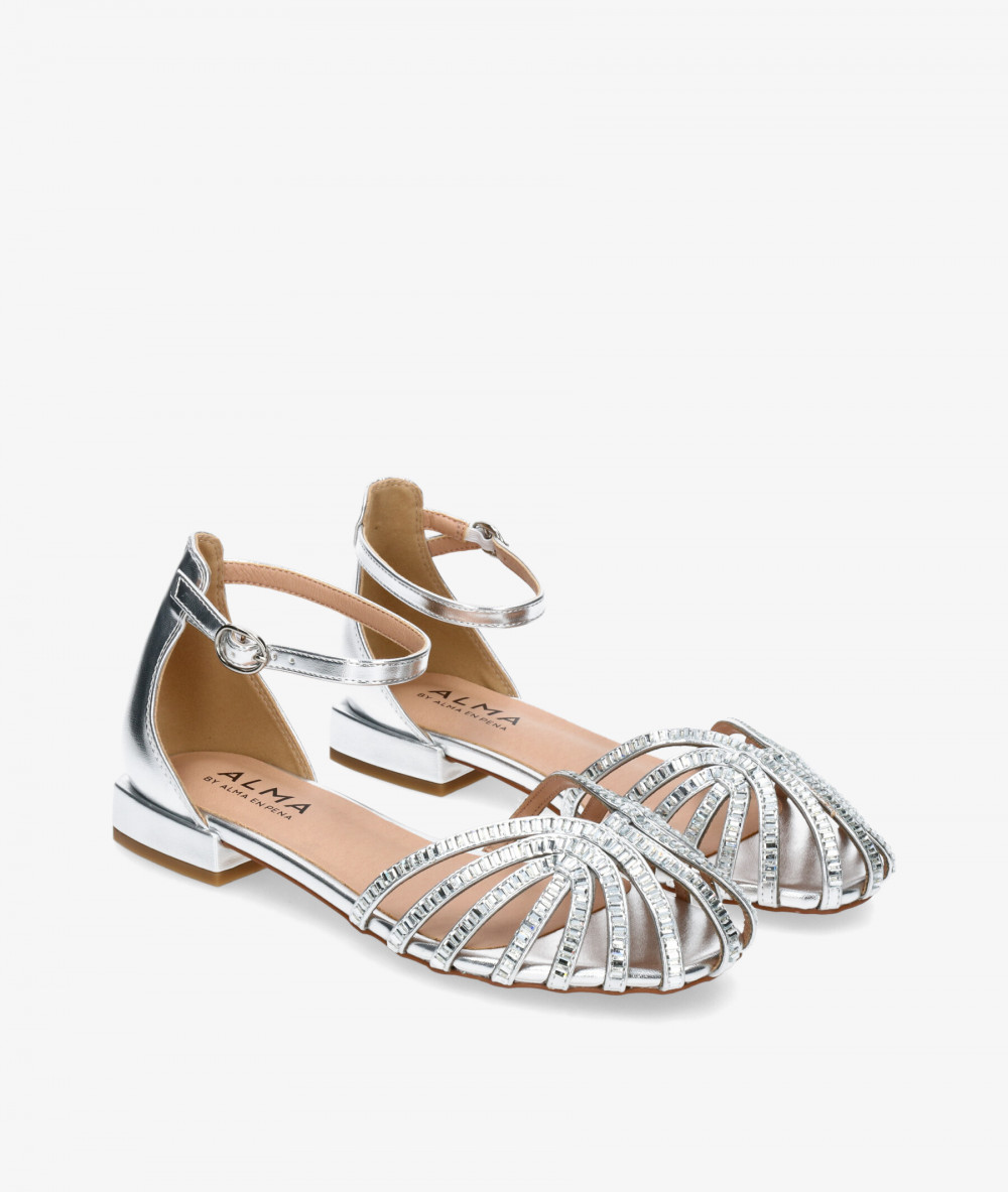Alma by Alma en Pena Dress low heel shoes 2000 in silver