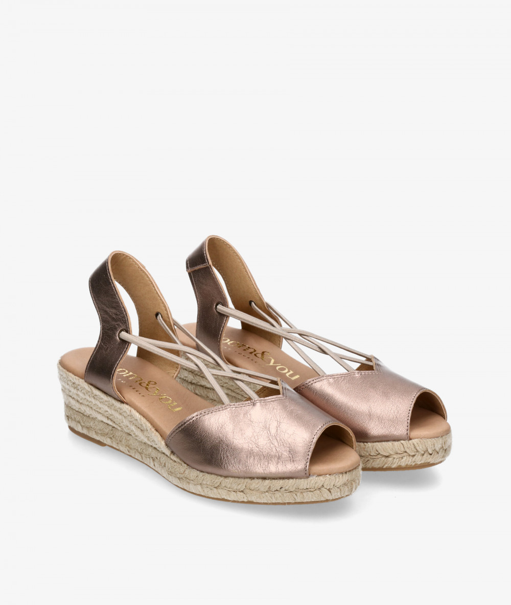 bloom&you Espadrilles  CONGA in taupe metallic