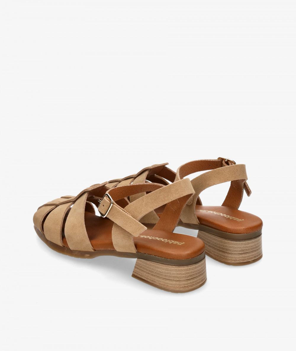 Sandalias pabloochoa.shoes  2680 en serraje taupe