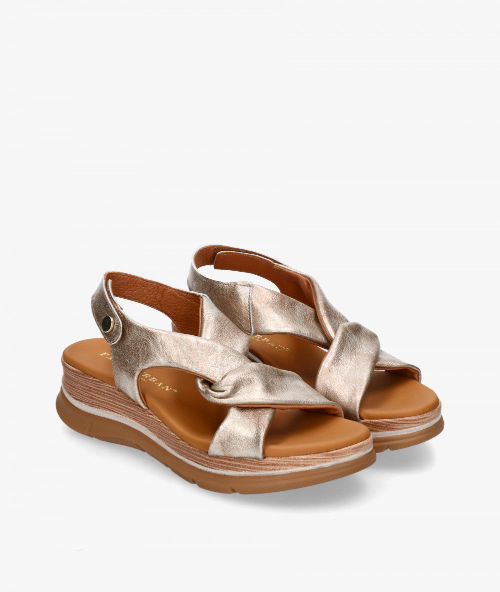 Paula Urban Sandals  24-669 in taupe metallic
