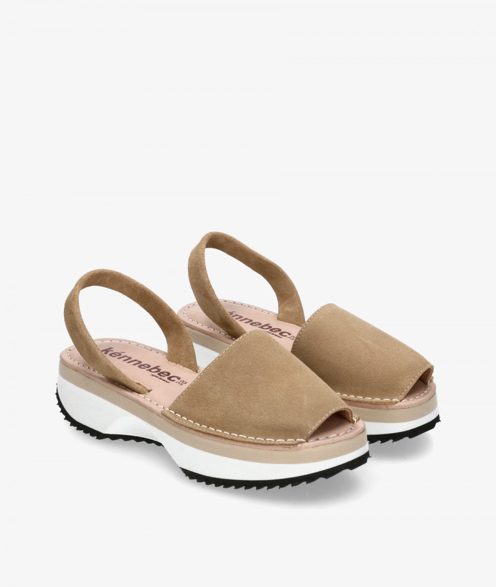 Kénnebec Sandals  DEPORTIVO in taupe split suede