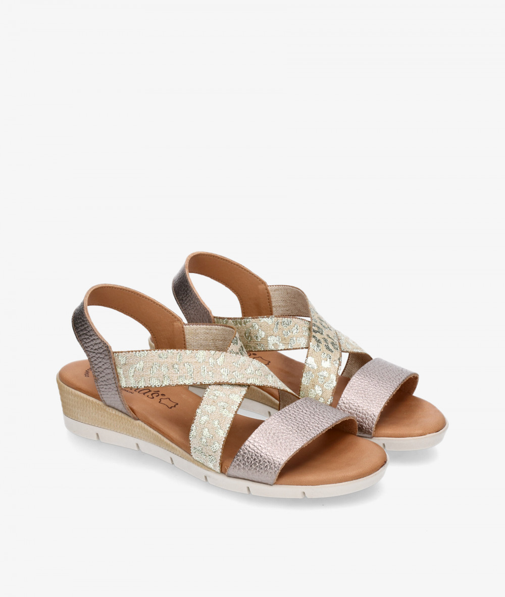 Sandalias Valeria´s  1120 en taupe metalizado