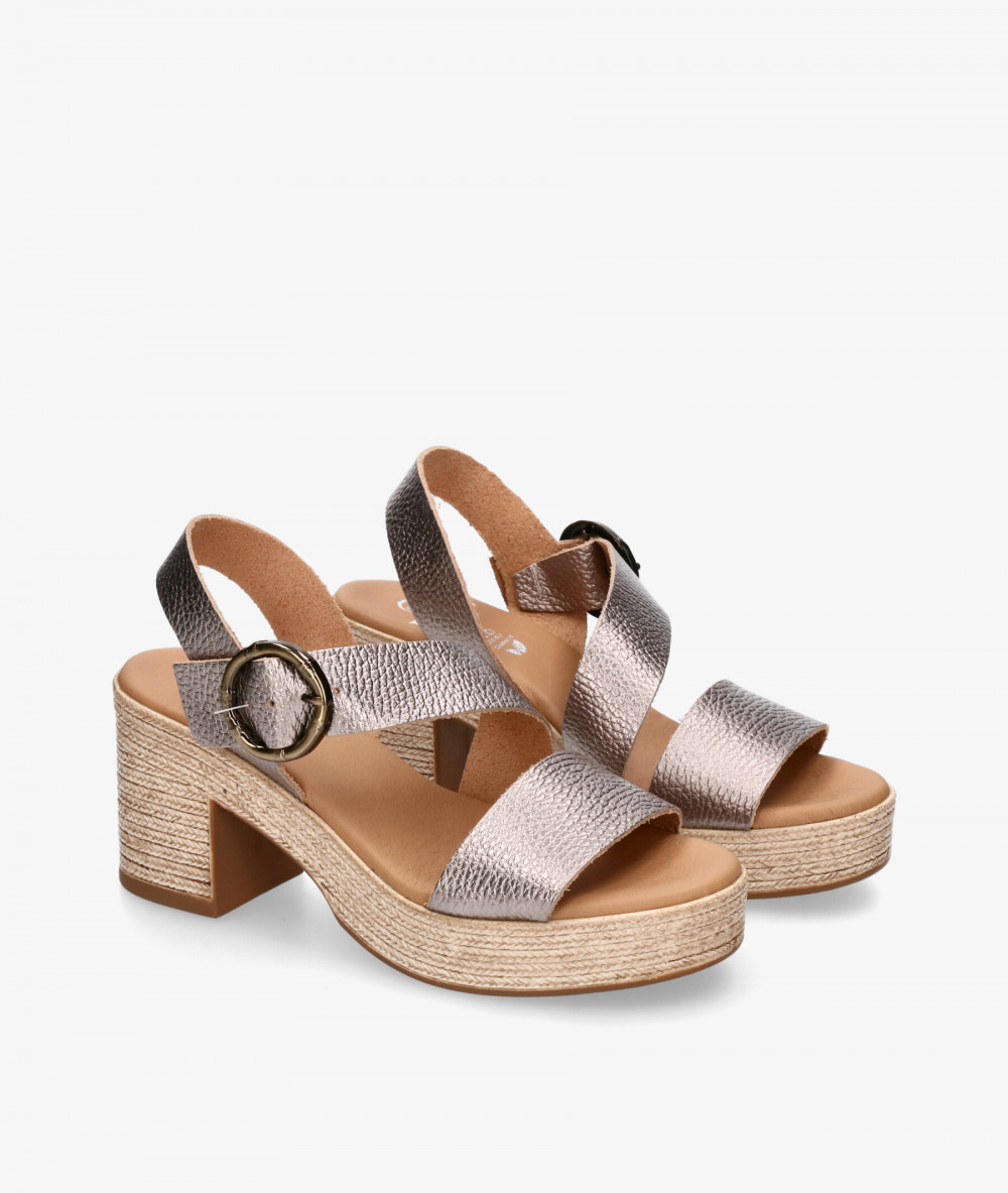 Sandalias Valeria´s  313 en taupe metalizado