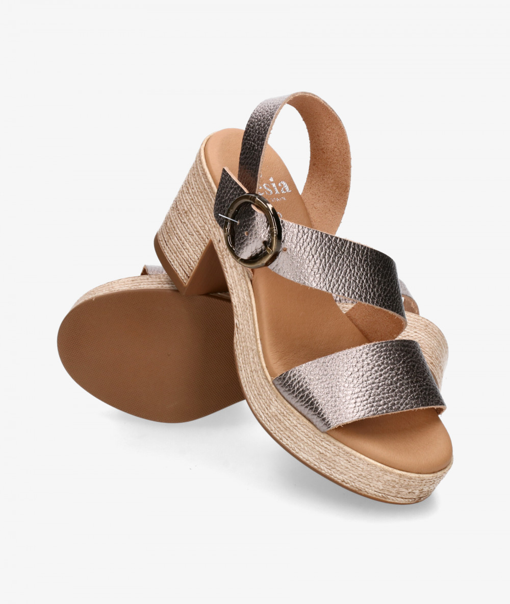 Sandalias Valeria´s  313 en taupe metalizado