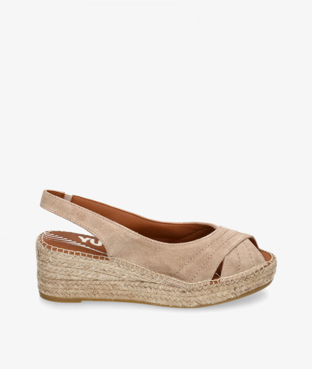 Viguera Espadrilles  2157 in taupe split suede