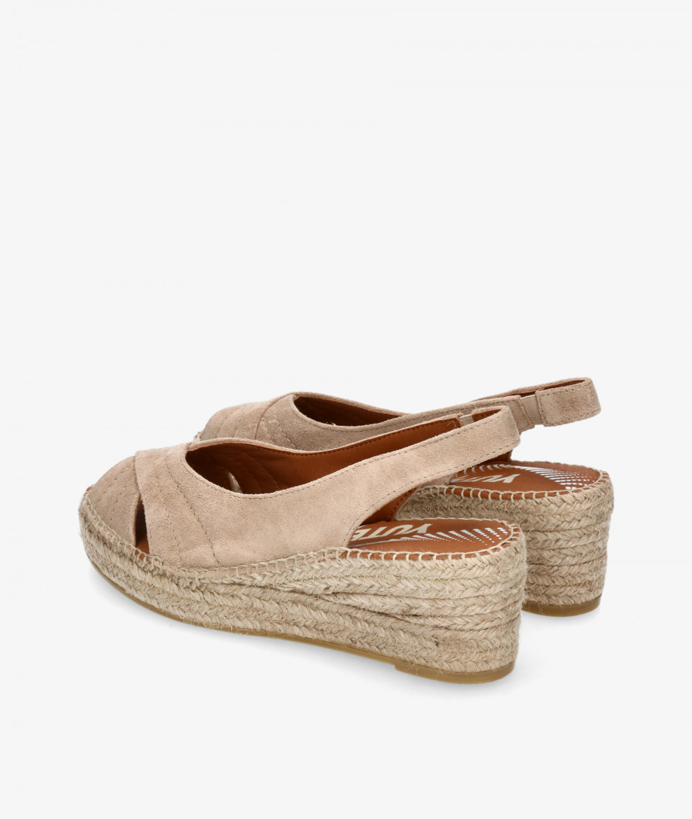 Viguera Espadrilles  2157 in taupe split suede