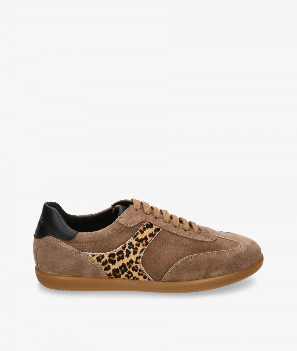 BLOOM Sneakers  NOOR in taupe split suede