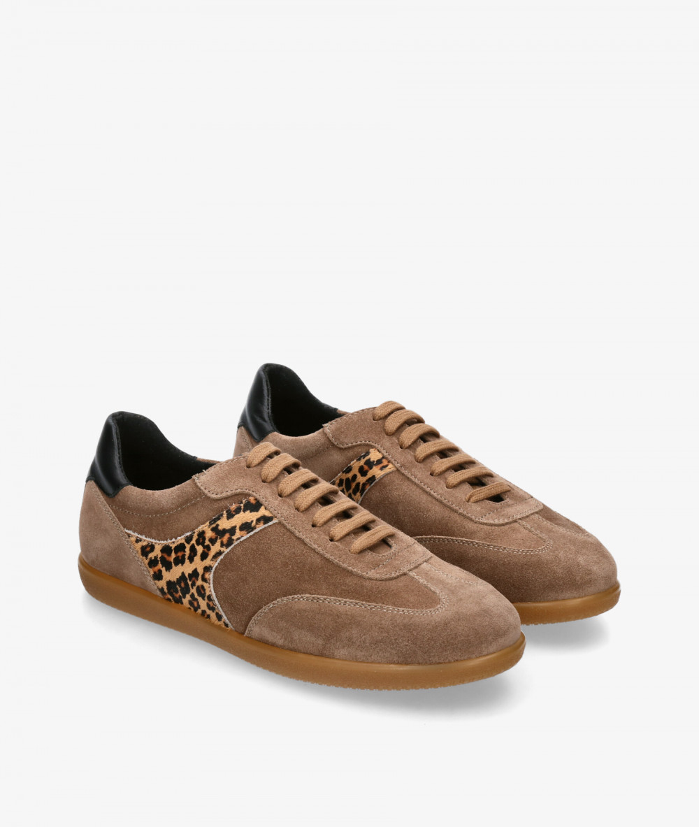 BLOOM Sneakers  NOOR in taupe split suede