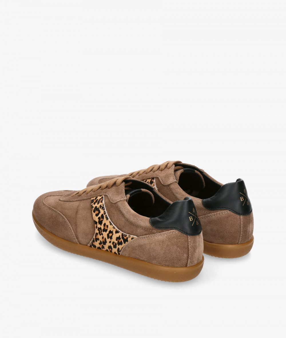 BLOOM Sneakers  NOOR in taupe split suede