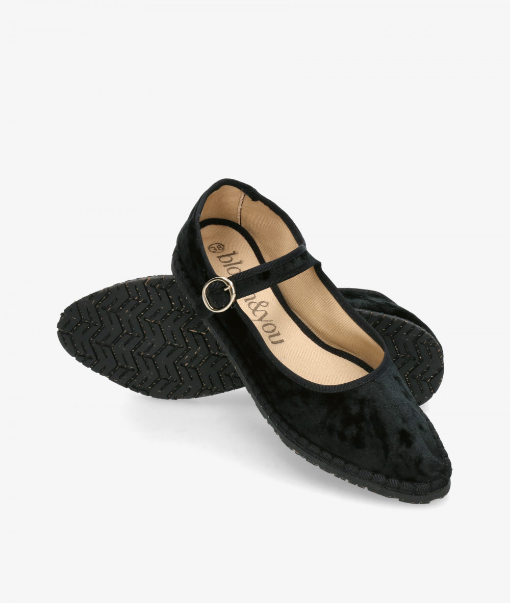 bloom&you Ballerinas VALENTINA in NEGRO TERCIOPELO bloom&you Ballerinas VALENTINA in NEGRO TERCIOPELO