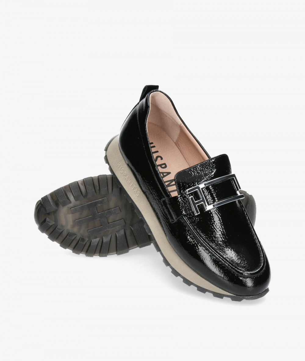 Mocasines Hispanitas HI243621 en charol negro Mocasines Hispanitas HI243621 en charol negro